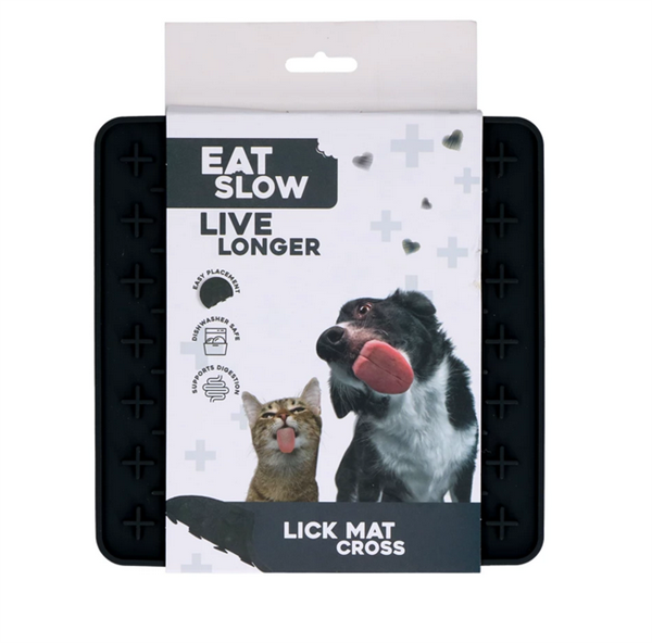 Eat Slow Live Longer Lick Mat Cross