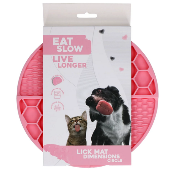 Eat Slow Live Longer Lick Mat Circle