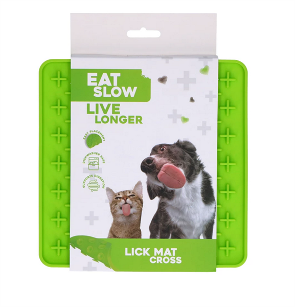 Eat Slow Live Longer Lick Mat Cross