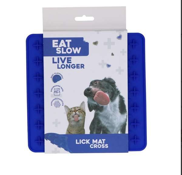 Eat Slow Live Longer Lick Mat Cross