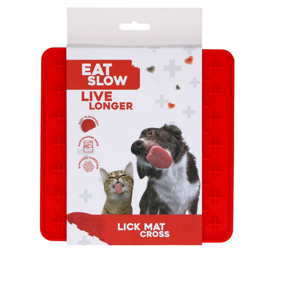 Eat Slow Live Longer Lick Mat Cross